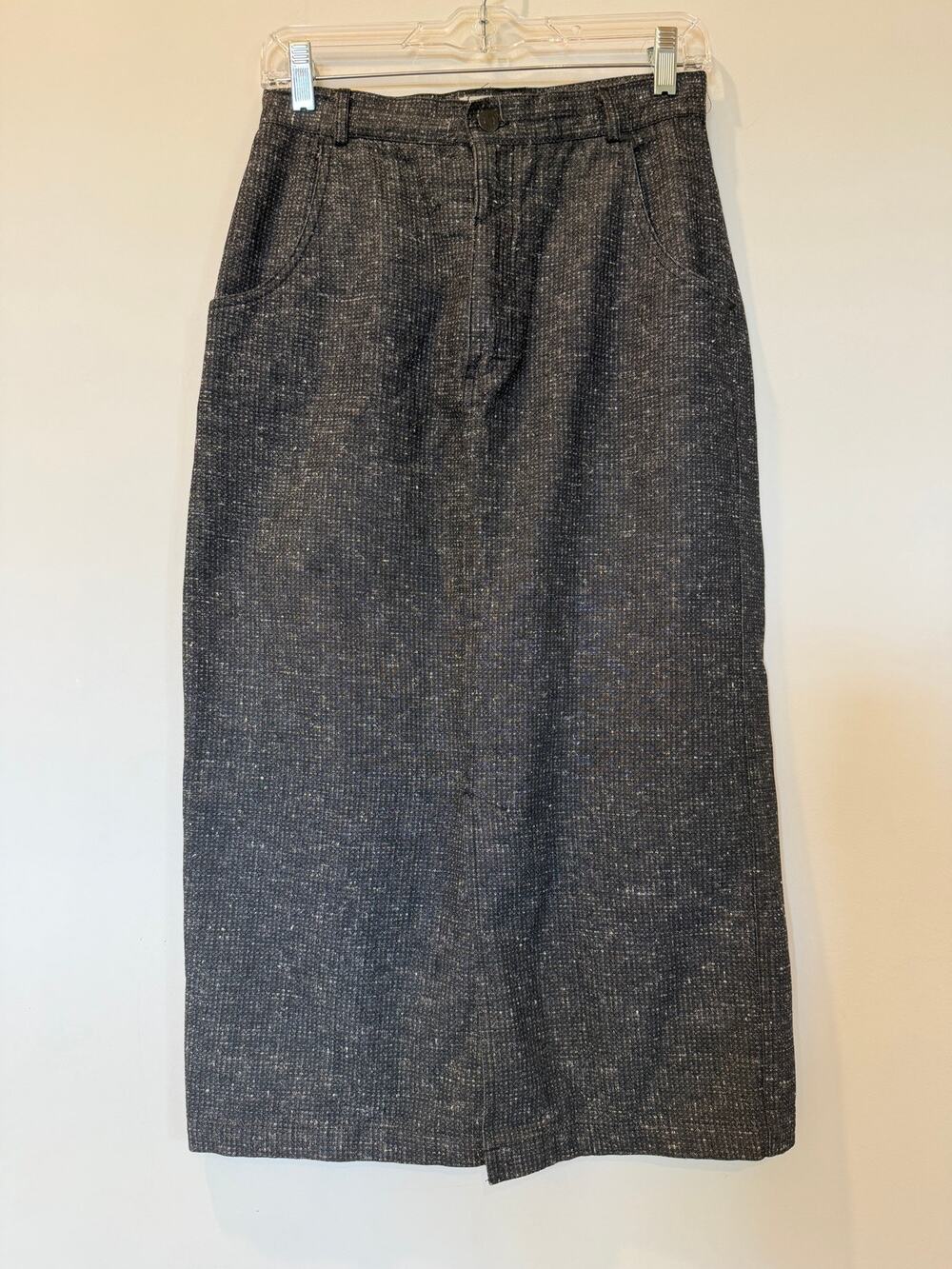 Vtg Calvin Klein Sport 100% cotton Pencil midi skirt 12 grey timeless capsule